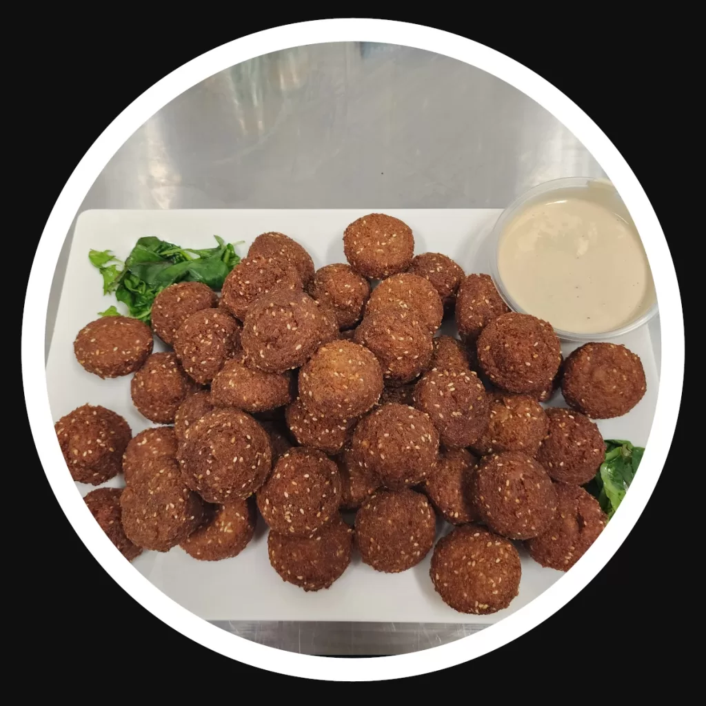 falafel platter from tibas for parents in junior, lunar and elite parties at airborn